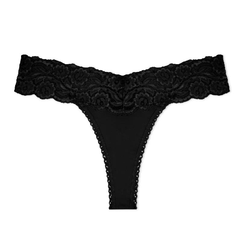 Cotton Spandex Lace Thong