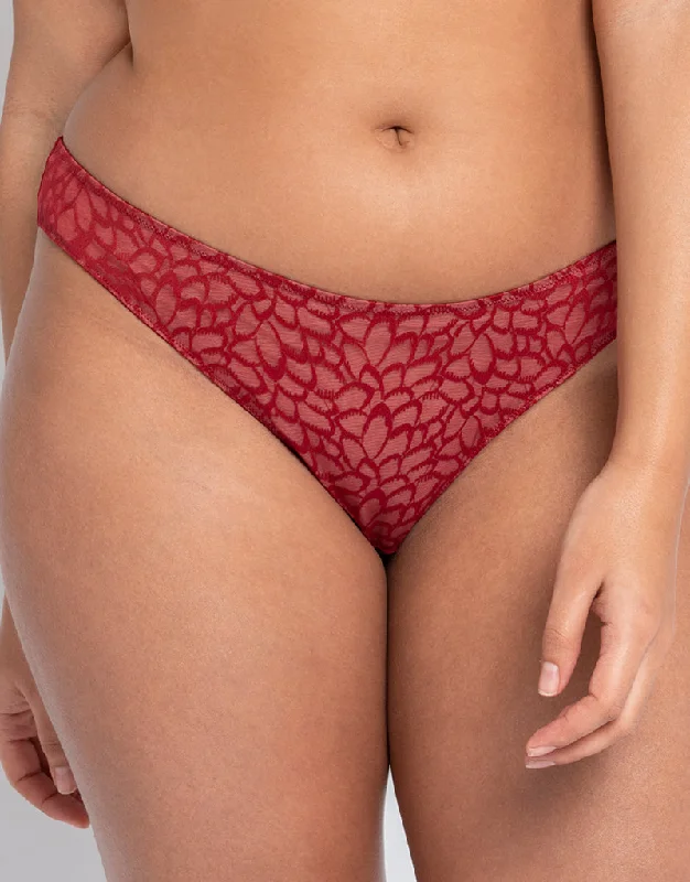 Curvy Kate Love Me Lace Brazillian Claret