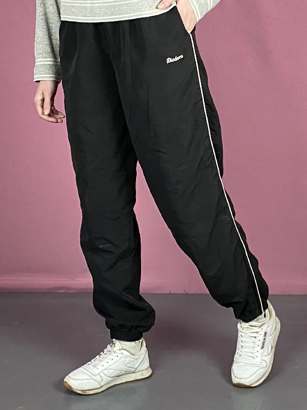 Diadora Vintage Women's Track Pants - M Black Polyester