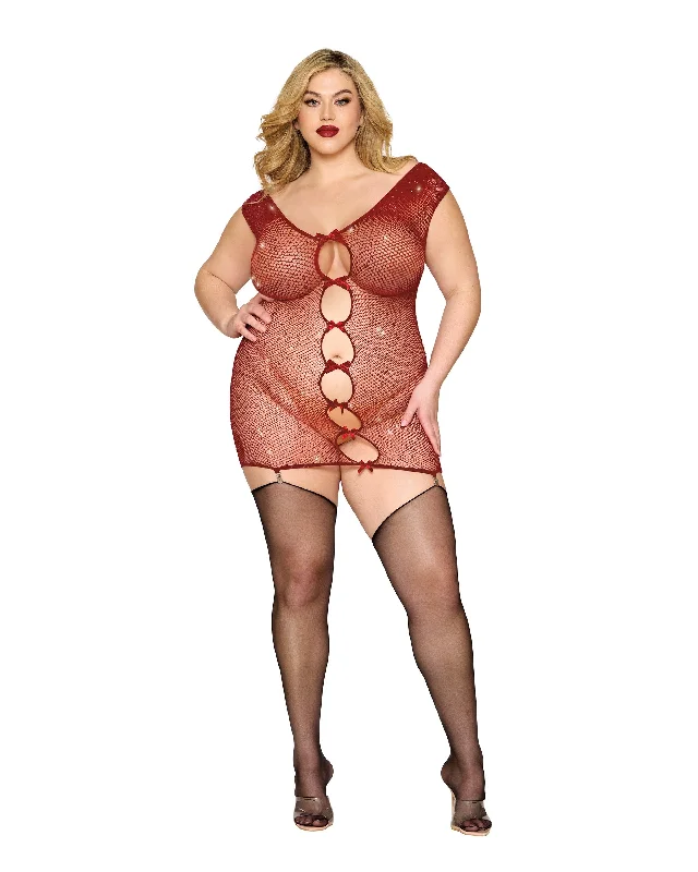 Dreamgirl Plus Size Garter Slip Diamond