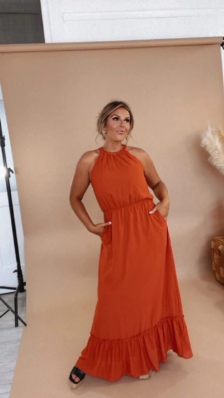 ECB Exclusive: Endless Memories Maxi Dress, Orange