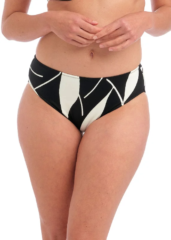 Fantasie Ile De Re Black + Cream Matching Mid Rise Bikini Brief