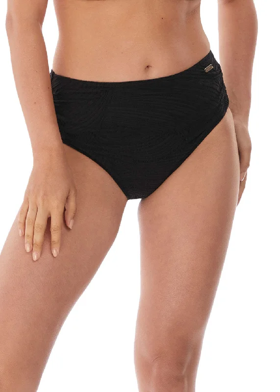 Fantasie Ottawa Matching Deep Gathered High Waist Bikini Brief (Black)