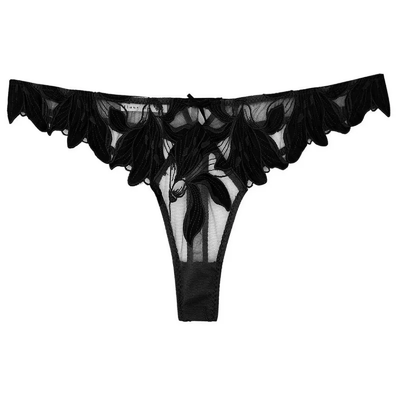 Fleur du Mal Lily Embroidery Hipster Thong