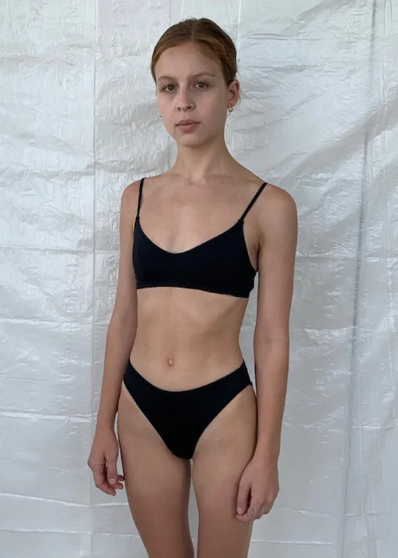 High Cut Bikini Bottom - Black