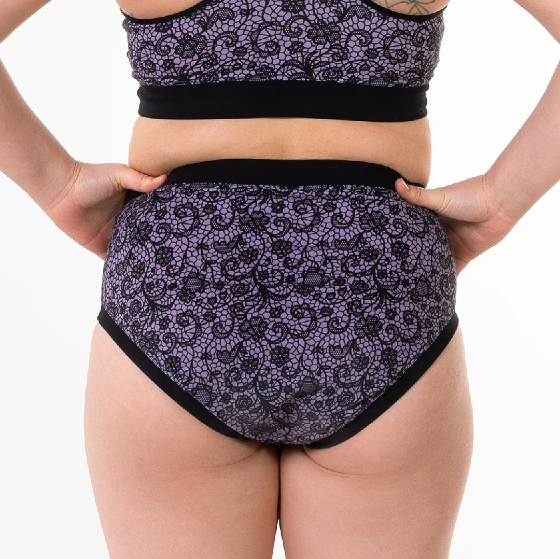 High Rise Briefs - Stormy Lace