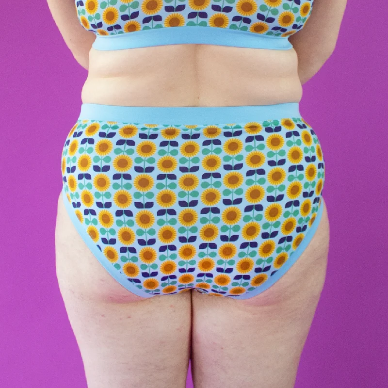 High Rise Briefs - Sunflowers