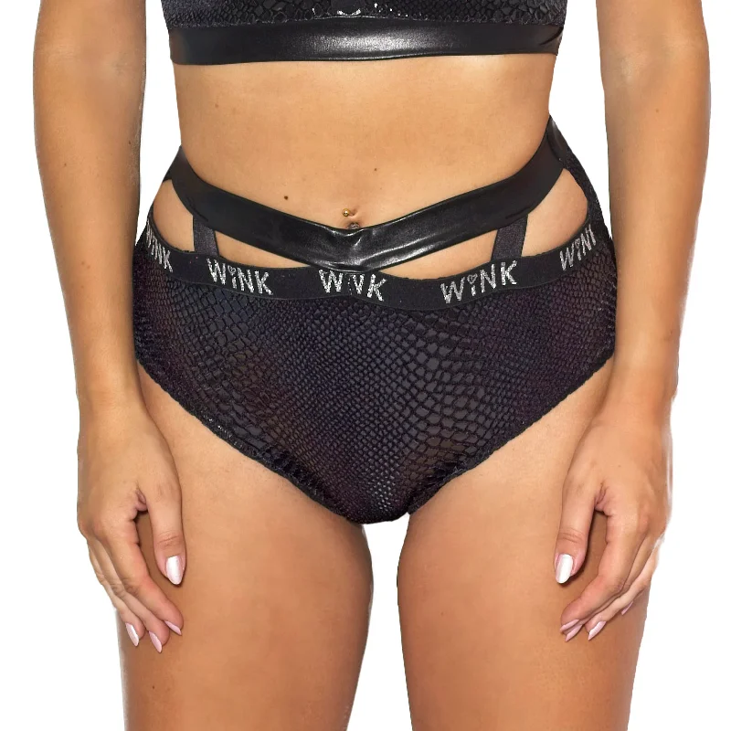 Infinity Eco High Waist Shorts - Black Snake