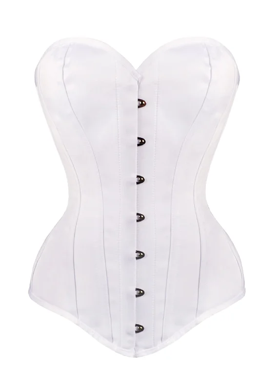 Instant Shape White Satin Overbust - Longline