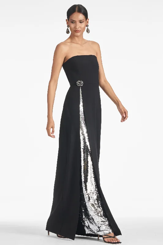 Ivy Gown - Black/Silver