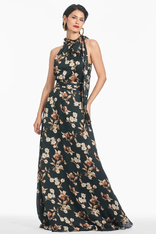 Kayla Gown - Black Venetia Petal