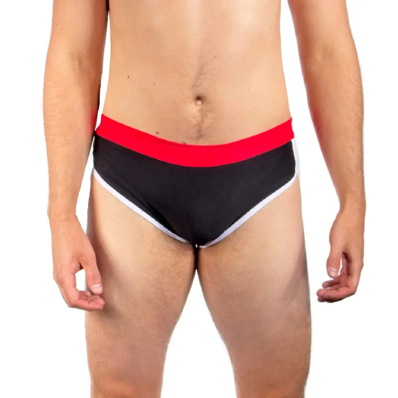 King Briefs (High Leg) - Black / Red