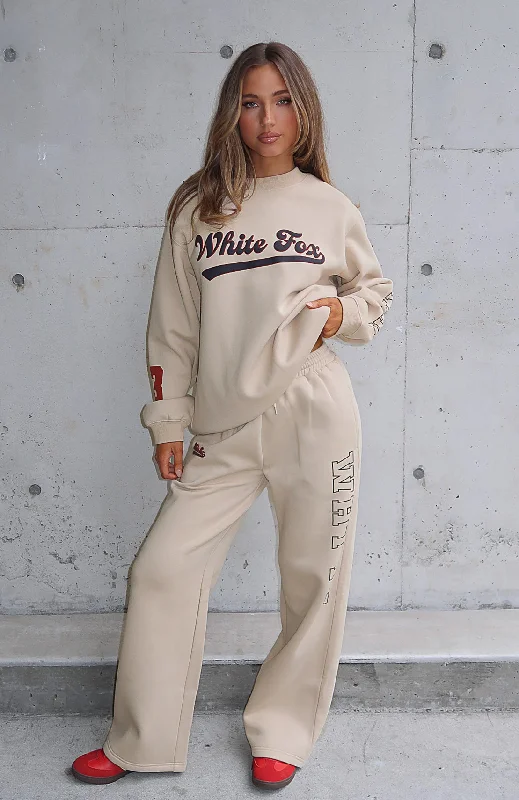 LA Girly Wide Leg Sweatpants Sand