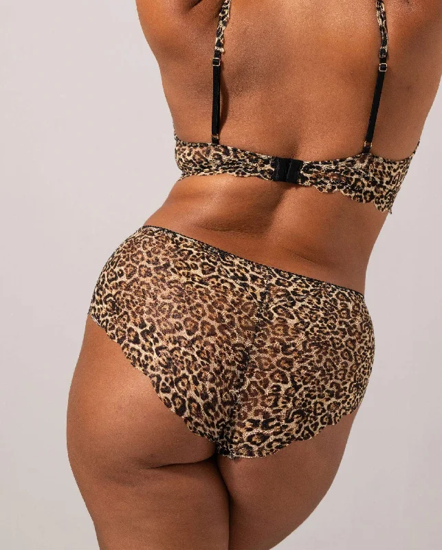 Lace Highwaist Briefs Leopard