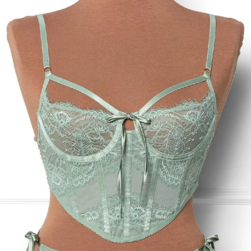 Lacy Underwire Corset - Misty Jade