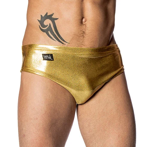 Men's High Leg Shorts - Gold