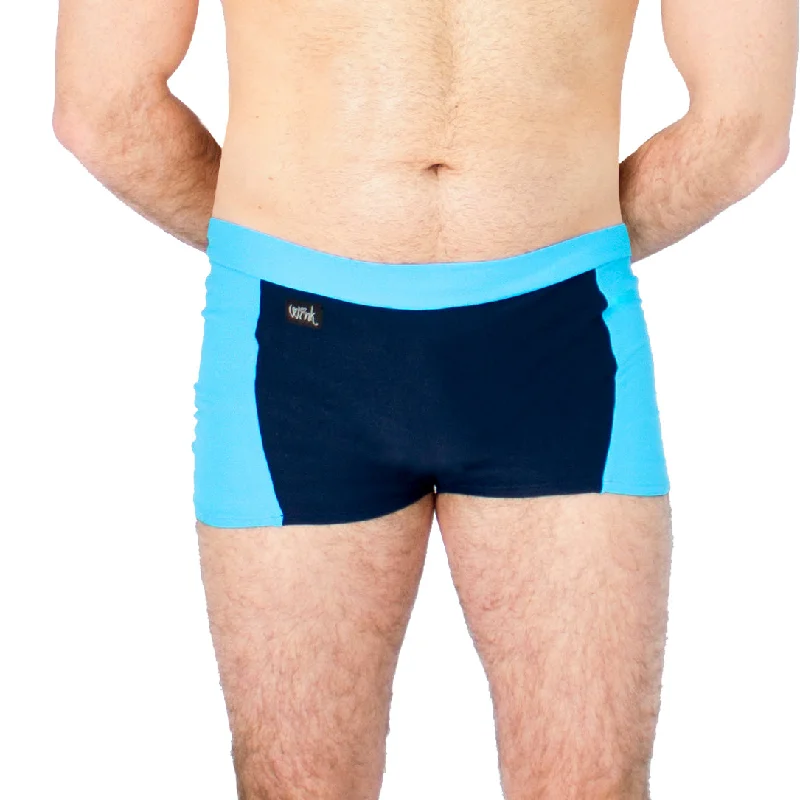 Men's Side Panel Shorts - Navy / Turquoise