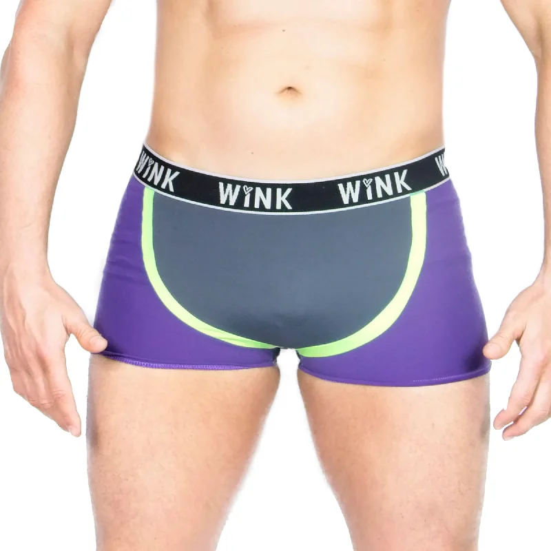 Men's Thor Shorts - Purple / Charcoal / Apple Green