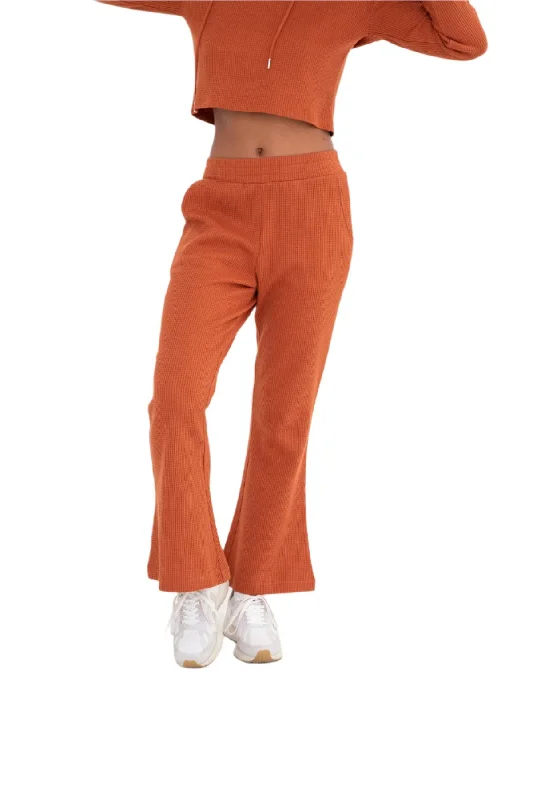 Mono B Waffle Knit Flared Lounge Pant Floods SB507