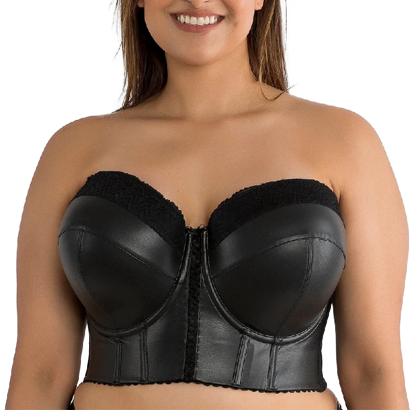 Stevie Longline Strapless Bustier Black