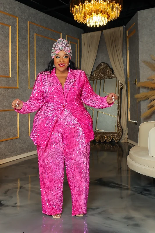 Pink Hillary Sequin Suit