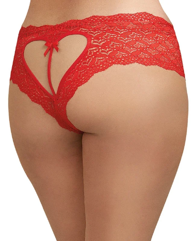 Dreamgirl Plus Size Heart Cutout Lace Panty