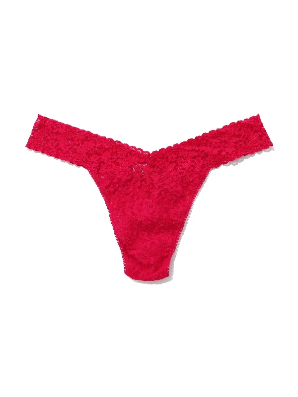 Plus Size Signature Lace Original Rise Thong Beet Juice Red