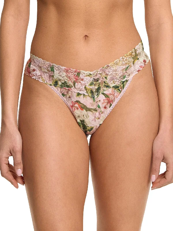 Printed Signature Lace Original Rise Thong French Garden