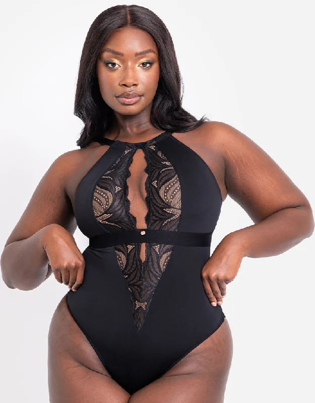 Scantilly Indulgence Multiway Stretch Lace Body Black/Latte