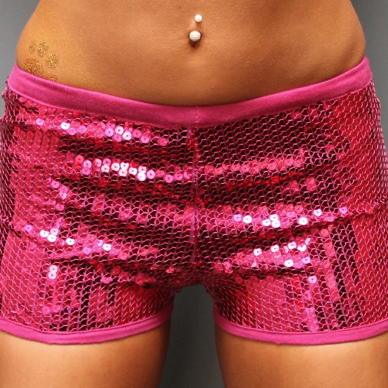 Sequin Shorts - Hot Pink