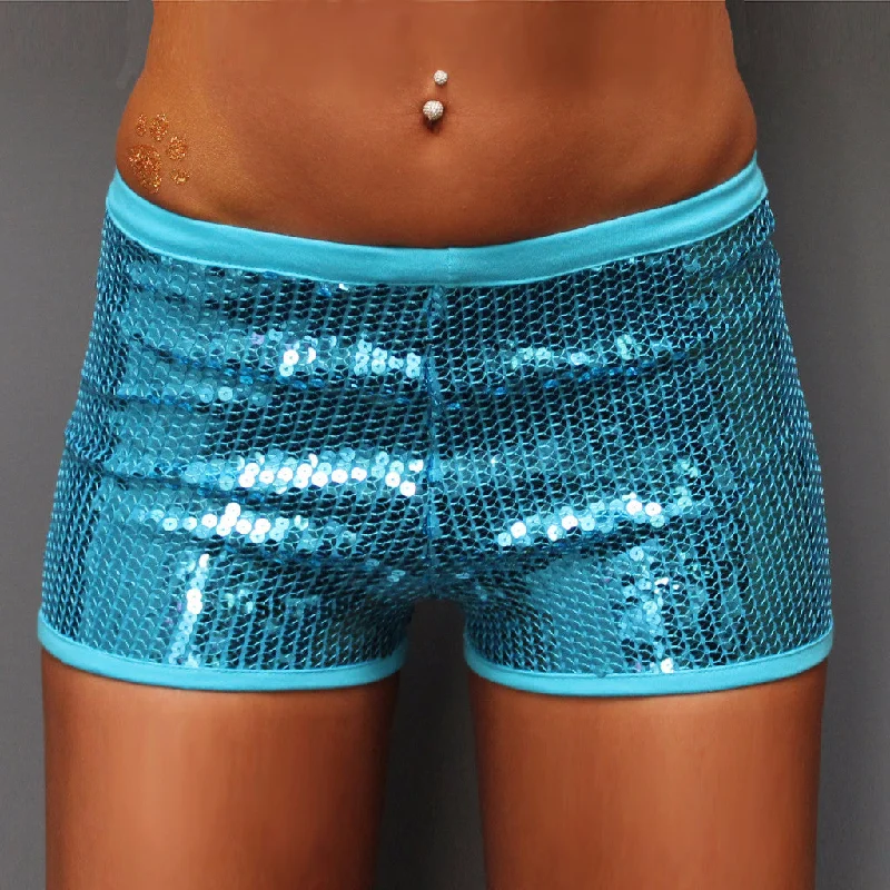 Sequin Shorts - Turquoise