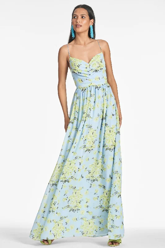 Sienna Gown - Sky Citrine Floral