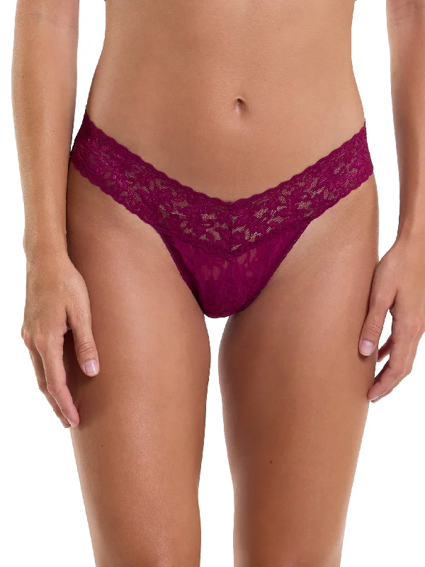 Signature Lace Low Rise Thong Sugar Plum Red