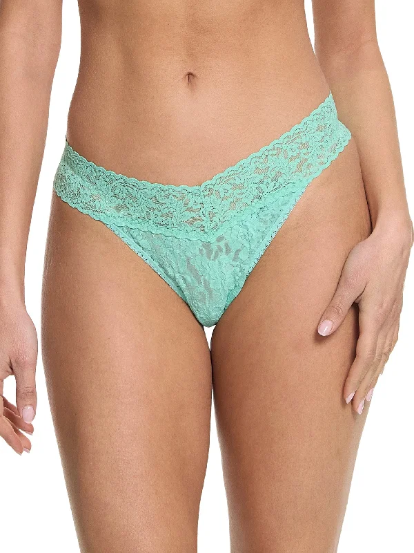 Signature Lace Original Rise Thong Tulum Green