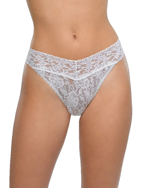 Signature Lace Original Rise Thong White