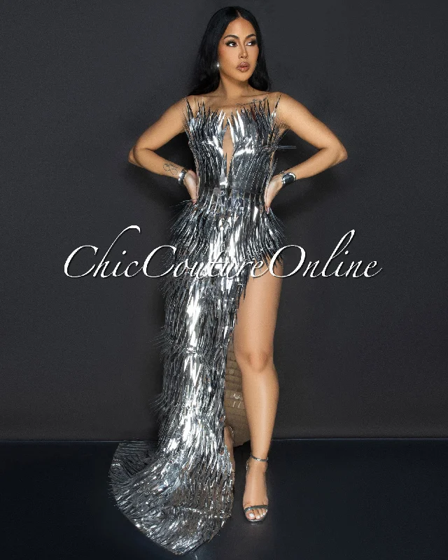 Sipria Silver Ultra-Luxe Gown