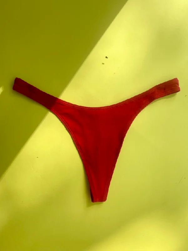 Skin: Graysen Organic Cotton Thong - Hot Red