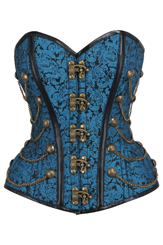 Turquoise Steampunk Corset With Chains