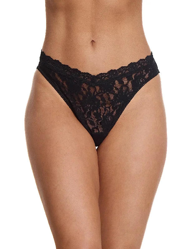 V-Front High Cut Thong Black