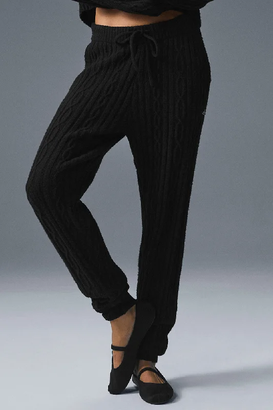 Cable Knit Winter Bliss Pant - Black