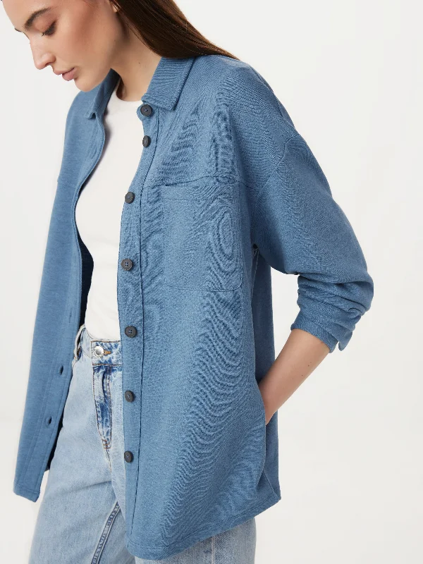 The French Terry Overshirt in Coronet Blue