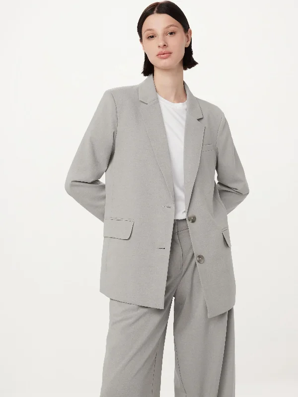 The Relaxed 2-Button Blazer in Light Grey