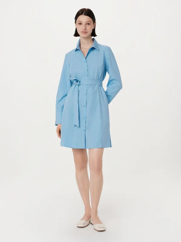 The Poplin Shirt Dress in Sky Blue