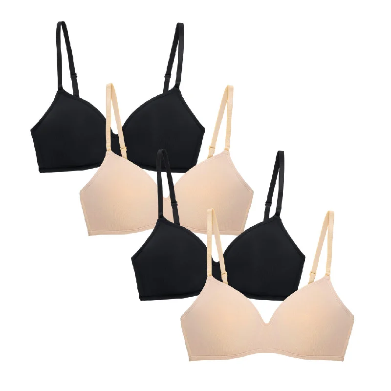 4 Pack Soft Foam Wireless T-Shirt Bra