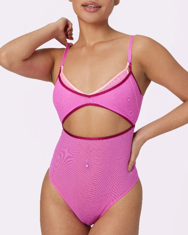 After Hours Layered Mesh Bodysuit | Silky Mesh (Valentine)