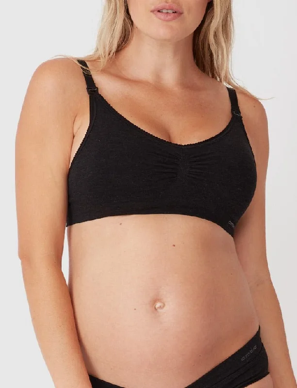 Bamboo Maternity Crop - Charcoal Marle