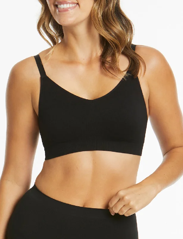 Bare Essentials Mesh Support Wirefree Bra - Black