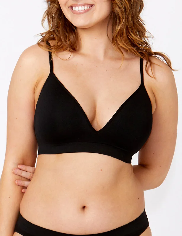 Bare Essentials Recycled Nylon Moulded Wirefree Bra - Black