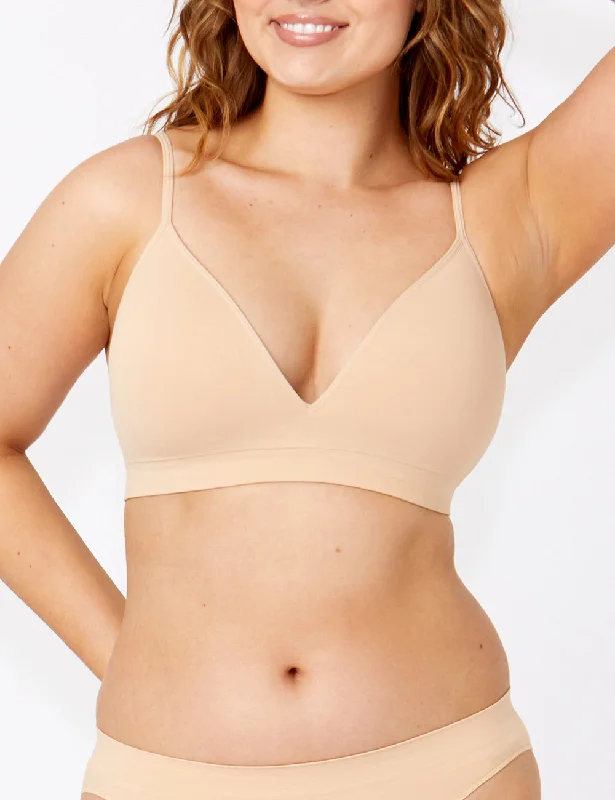 Bare Essentials Recycled Nylon Moulded Wirefree Bra - Rose Beige