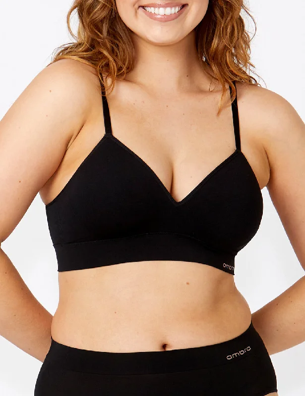 Bondi Bare Padded Longline Bra - Black